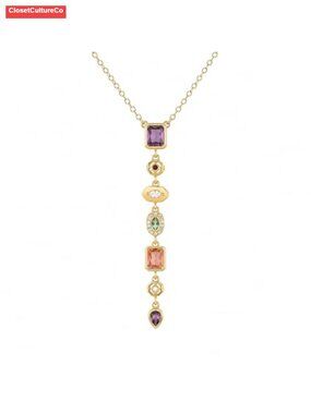 Seven Chakra Stone Y Drop Lariat Necklace for Women
